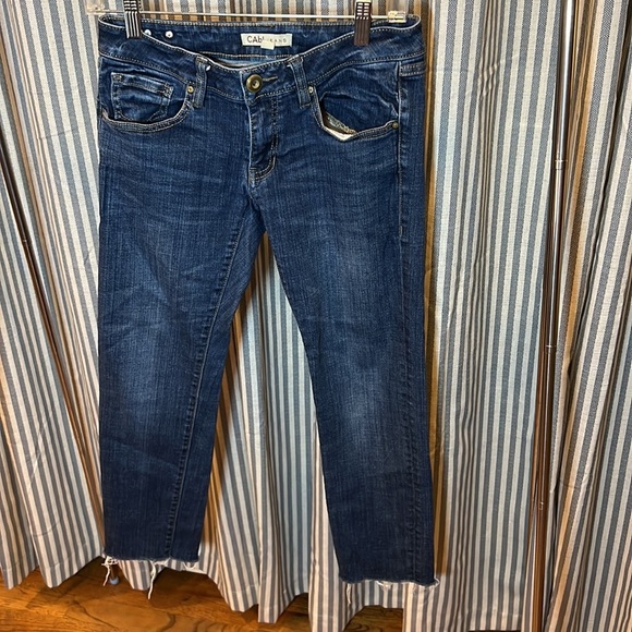 CAbi women’s jeans size 0 style 917 medium wash Boyfriend cut cropped ankle - Picture 1 of 12